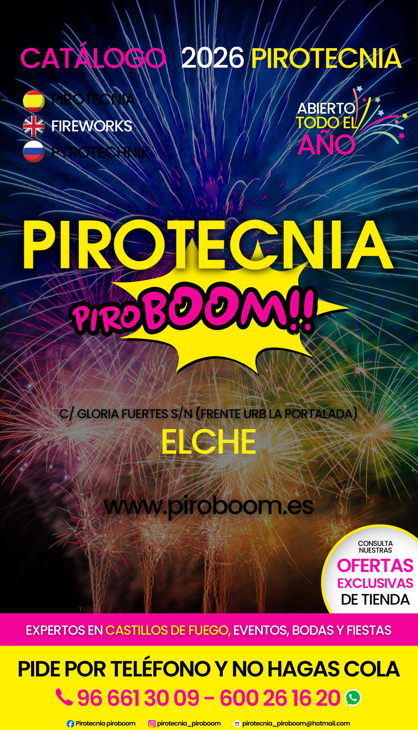 Página 1: CATÁLOGO 2026 PIROTECNIA
